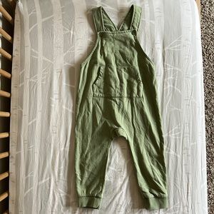 H&M 1.5-2 year green organic cotton bib overalls